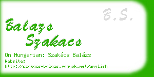balazs szakacs business card